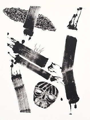 23.12.1990 - Peinture Noirs et blanc - Jean-Michel Sanejouand